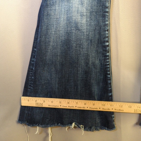 BKE Parker Jeans Womens 24x29 Blue Super Flare High‎ Rise Raw Hem Distressed - Picture 6 of 9